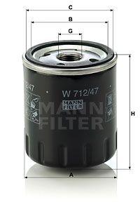 MANN-FILTER Eļļas filtrs W 712/47