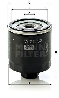 MANN-FILTER Eļļas filtrs W 712/52