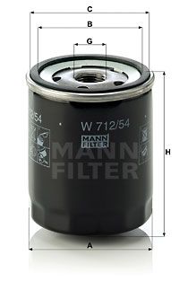 MANN-FILTER Eļļas filtrs W 712/54