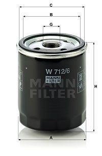 MANN-FILTER Eļļas filtrs W 712/6