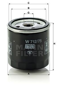 MANN-FILTER Eļļas filtrs W 712/75