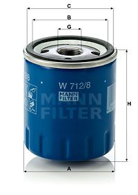 MANN-FILTER Eļļas filtrs W 712/8