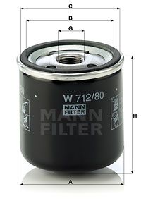 MANN-FILTER Eļļas filtrs W 712/80