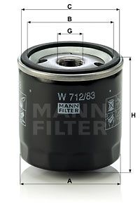 MANN-FILTER Eļļas filtrs W 712/83