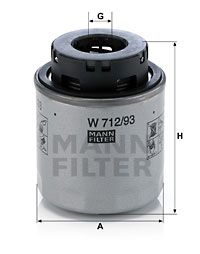 MANN-FILTER Eļļas filtrs W 712/93