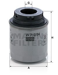 MANN-FILTER Eļļas filtrs W 712/94