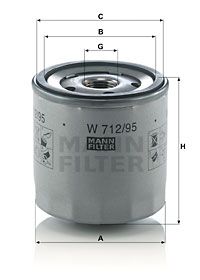 MANN-FILTER Eļļas filtrs W 712/95