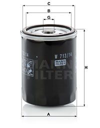 MANN-FILTER Eļļas filtrs W 713/14