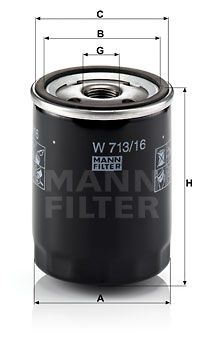 MANN-FILTER Eļļas filtrs W 713/16