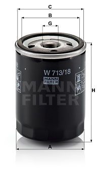 MANN-FILTER Eļļas filtrs W 713/18