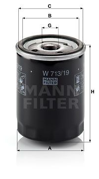 MANN-FILTER Eļļas filtrs W 713/19