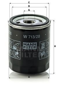 MANN-FILTER Eļļas filtrs W 713/28
