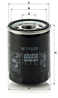 MANN-FILTER Eļļas filtrs W 713/29
