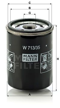 MANN-FILTER Eļļas filtrs W 713/35