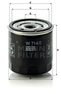MANN-FILTER Eļļas filtrs W 714/2