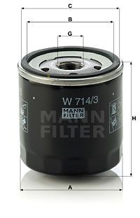 MANN-FILTER Eļļas filtrs W 714/3