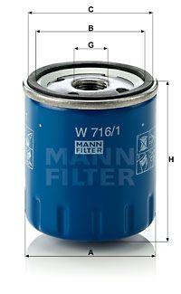 MANN-FILTER Eļļas filtrs W 716/1