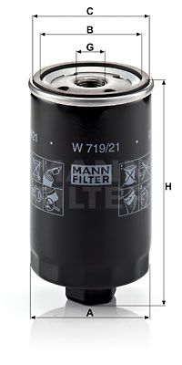 MANN-FILTER Eļļas filtrs W 719/21