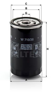 MANN-FILTER Eļļas filtrs W 719/36