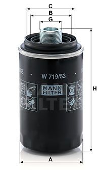 MANN-FILTER Eļļas filtrs W 719/53