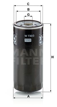 MANN-FILTER Eļļas filtrs W 730/3