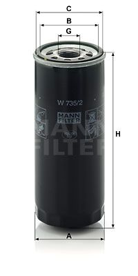 MANN-FILTER Eļļas filtrs W 735/2