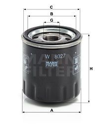 MANN-FILTER Eļļas filtrs W 8027