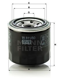 MANN-FILTER Eļļas filtrs W 811/80
