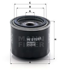MANN-FILTER Eļļas filtrs W 811/81