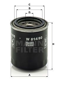 MANN-FILTER Eļļas filtrs W 814/80