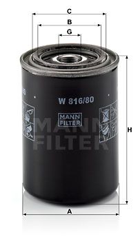 MANN-FILTER Eļļas filtrs W 816/80