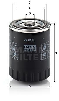 MANN-FILTER Eļļas filtrs W 820