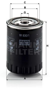 MANN-FILTER Eļļas filtrs W 830/1