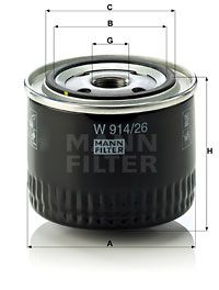 MANN-FILTER Eļļas filtrs W 914/26
