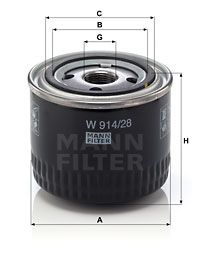 MANN-FILTER Eļļas filtrs W 914/28