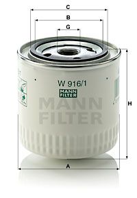 MANN-FILTER Масляный фильтр W 916/1