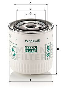 MANN-FILTER Eļļas filtrs W 920/38