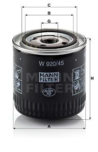MANN-FILTER Eļļas filtrs W 920/45