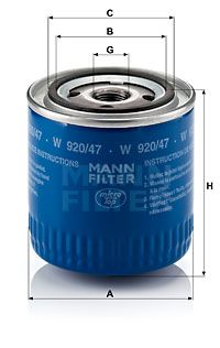 MANN-FILTER Eļļas filtrs W 920/47