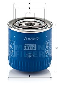 MANN-FILTER Eļļas filtrs W 920/48