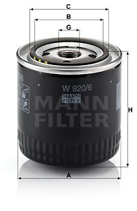 MANN-FILTER Eļļas filtrs W 920/6