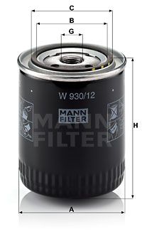 MANN-FILTER Eļļas filtrs W 930/12