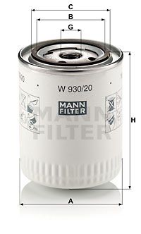 MANN-FILTER Eļļas filtrs W 930/20