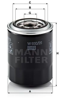 MANN-FILTER Eļļas filtrs W 930/26