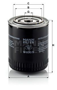MANN-FILTER Eļļas filtrs W 930/9