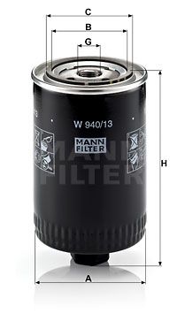 MANN-FILTER Eļļas filtrs W 940/13
