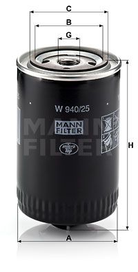 MANN-FILTER Eļļas filtrs W 940/25