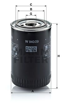 MANN-FILTER Eļļas filtrs W 940/29