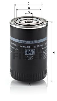 MANN-FILTER Eļļas filtrs W 940/50