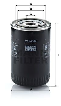 MANN-FILTER Eļļas filtrs W 940/69